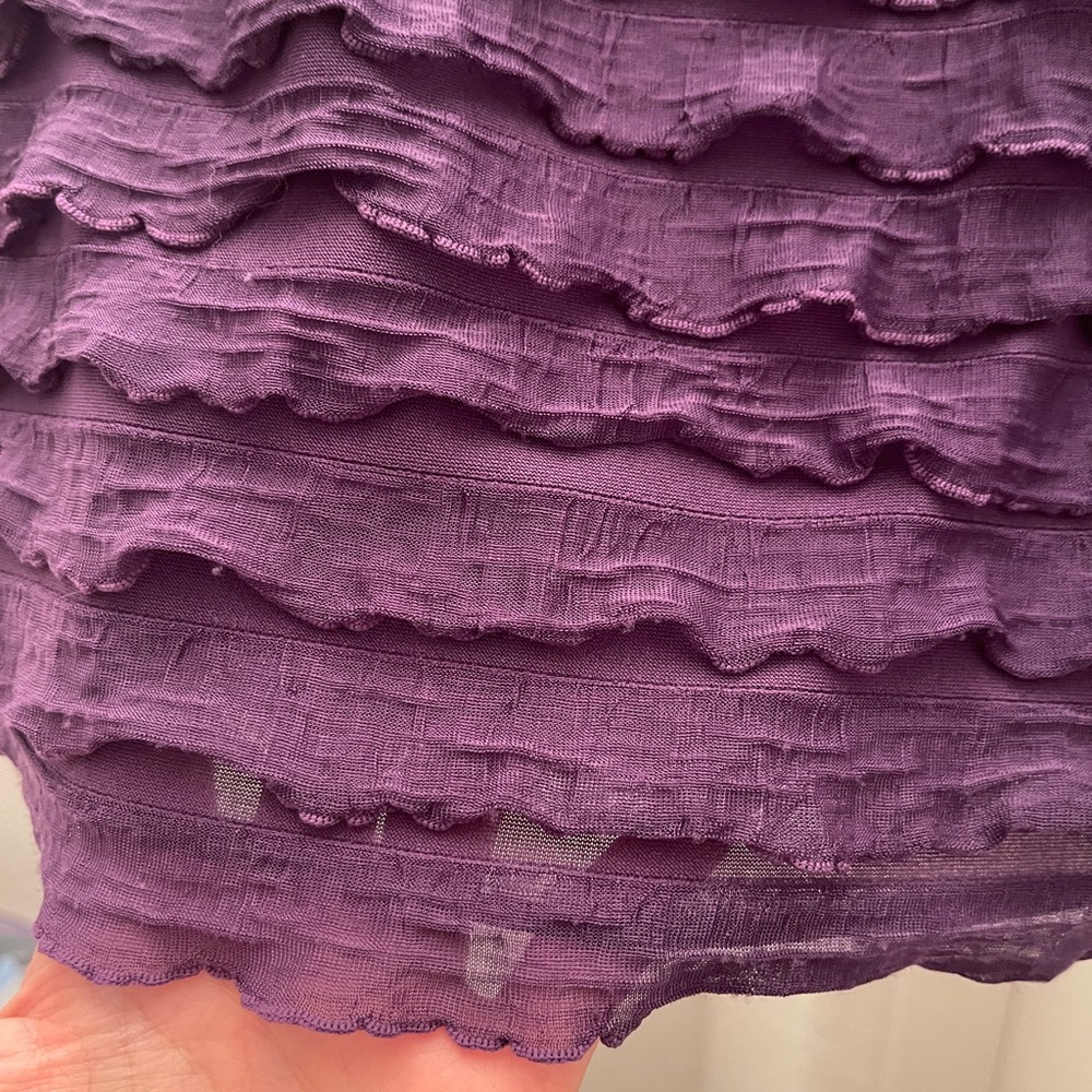 Express Purple Ruffled Mini Skirt